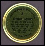 1964 Topps Coins #3  Johnny Orsino  Back Thumbnail