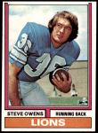 1974 Topps #52 ONE Steve Owens  Front Thumbnail