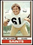 1974 Topps #42 ONE Del Williams  Front Thumbnail