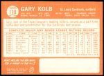 1964 Topps #119  Gary Kolb  Back Thumbnail