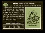 1969 Topps #18  Tom Beer  Back Thumbnail
