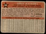 1958 Topps #480   -  Eddie Mathews All-Star Back Thumbnail