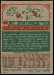 1973 Topps #72  John Wetzel  Back Thumbnail