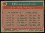 1973 Topps #67   NBA Western Finals Back Thumbnail
