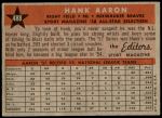 1958 Topps #488   -  Hank Aaron All-Star Back Thumbnail