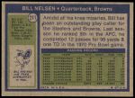 1972 Topps #211  Bill Nelsen  Back Thumbnail