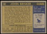 1971 Topps #180  John Brisker  Back Thumbnail