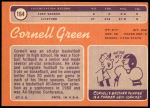 1970 Topps #164  Cornell Green  Back Thumbnail