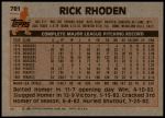 1983 Topps #781  Rick Rhoden  Back Thumbnail