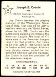 1961 Golden Press #14  Joe Cronin  Back Thumbnail