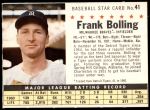 1961 Post Cereal #41 BOX Frank Bolling   Front Thumbnail