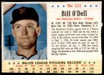 1963 Post Cereal #111  Billy O'Dell  Front Thumbnail