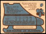 1979 O-Pee-Chee #56  Bob Bourne  Back Thumbnail
