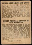 1954 Parkhurst #94   -  Paul Meger / Jimmy Morrison Meger Goes Down and Under Back Thumbnail