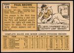 1963 Topps #478  Paul Brown  Back Thumbnail
