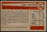 1954 Bowman #116  Luke Easter  Back Thumbnail