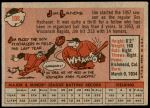 1958 Topps #108 YT Jim Landis  Back Thumbnail
