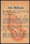 1960 Parkhurst #37  John McKenzie  Back Thumbnail