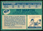 1976 O-Pee-Chee NHL #76  Pit Martin  Back Thumbnail