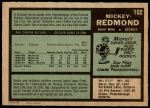 1971 O-Pee-Chee #102  Mickey Redmond  Back Thumbnail