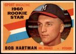 1960 Topps #129   -  Bob Hartman Rookie Star Front Thumbnail