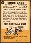 1967 Topps #58 A Ernie Ladd  Back Thumbnail