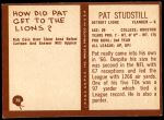 1967 Philadelphia #70  Pat Studstill  Back Thumbnail