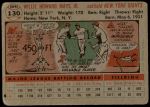 1956 Topps #130 GRY Willie Mays  Back Thumbnail