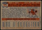 1957 Topps #95  Mickey Mantle  Back Thumbnail