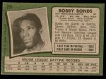 1971 Topps #295  Bobby Bonds  Back Thumbnail