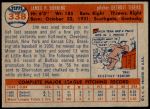 1957 Topps #338  Jim Bunning  Back Thumbnail