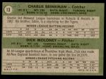 1971 Topps #13   -  Charlie Brinkman / Dick Moloney White Sox Rookies   Back Thumbnail
