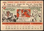 1956 Topps #5  Ted Williams  Back Thumbnail