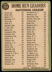 1967 Topps #244   -  Hank Aaron / Willie Mays / Rich Allen NL HR Leaders Back Thumbnail