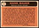 1966 Topps #229  Hank Bauer  Back Thumbnail