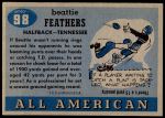 1955 Topps #98  Beattie Feathers  Back Thumbnail