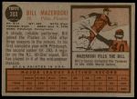 1962 Topps #353  Bill Mazeroski  Back Thumbnail