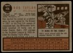 1962 Topps #406  Bob Taylor  Back Thumbnail