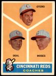 1960 Topps #459   -  Reggie Otero / Cot Deal / Wally Moses Reds Coaches Front Thumbnail