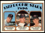 1972 Topps #28   -  Steve Brye / Bob Gebhard / Hal Haydel Twins Rookies Front Thumbnail