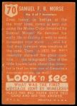 1952 Topps Look 'N See #70  Samuel Morse  Back Thumbnail