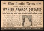 1954 Topps Scoop #113 xCOA  Spanish Armada Defeated Back Thumbnail