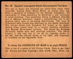 1938 Horrors of War #20   Spanish Insurgents Bomb Government Territory Back Thumbnail