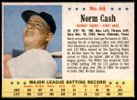 1963 Post Cereal #46  Norm Cash  Front Thumbnail