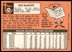 1969 Topps #305  Dick McAuliffe  Back Thumbnail