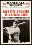 1961 Nu-Card Scoops #455   -   Babe Ruth Hits 3 Homers In A Series Game Front Thumbnail