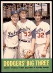 1963 Topps #412   -  Sandy Koufax / Don Drysdale / Johnny Podres Dodgers' Big 3 Front Thumbnail