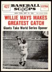1961 Nu-Card Scoops #427   -   Willie Mays Makes Greatest Catch Front Thumbnail