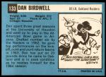 1964 Topps #133  Dan Birdwell  Back Thumbnail