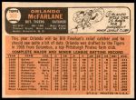 1966 Topps #569  Orlando McFarlane  Back Thumbnail
